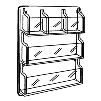 Literature Displays, Wall Mount, 9 Slots, Plastic, 30" W x 2" D x 36-7/8" H Dufferin Supply