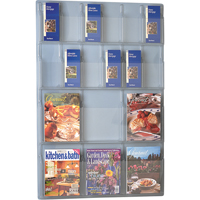 Literature Displays, Wall Mount, 6 Slots, Plastic, 30" W x 45" D x 45" H Dufferin Supply