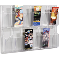 Literature Displays, Wall Mount, 12 Slots, Plastic, 30" W x 2" D x 20-3/8" H Dufferin Supply