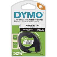 &eacute;tiquettes pour &eacute;tiqueteuse LetraTag Plus LT-100H, 12 mm x 13', Noir sur blanc Dufferin Supply