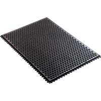 Syst&egrave;me de tapis anti-fatigue emboîtable en caoutchouc conducteur, Caoutchouc, 2' la c, 3' lo, 1/2" &eacute;paisseur, Noir Dufferin Supply