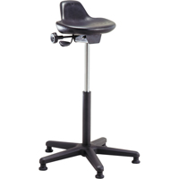 Shoptech Ergonomic Industrial Stools, Sit/Stand, Adjustable, 21" - 31", Polyurethane Seat, Black Dufferin Supply