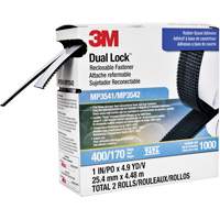 Dual Lock Reclosable Fastener, Self-Mating, 4.9 yds x 1", Adhesive, Black Dufferin Supply
