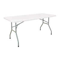 Table pliante, Rectangulaire, 72" l x 30" la, Poly&eacute;thyl&egrave;ne, Blanc Dufferin Supply
