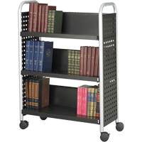 Scoot Book Carts, 200 lbs. Capacity, Black, 14-1/4" D x 33" L x 44-1/4" H, Steel Dufferin Supply