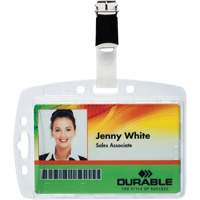 Security Pass Holder, Plastic, 32" Cable, Belt Clip Attachment OP189-K1 | Dufferin Supply