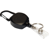 Self Retracting ID Badge and Key Reel, Zinc Alloy Metal, 24" Cable, Carabiner Attachment OP293 | Dufferin Supply