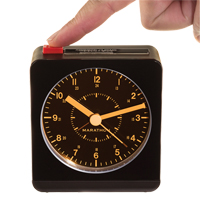 Desk Alarm Clock, Analog, Battery Operated, 3.5" W x 1.5" D x 3.75" H, Black Dufferin Supply