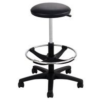 Tabouret &agrave; hauteur ajustable, &agrave; dessin, Ajustable, 22" - 32", Vinyle Si&egrave;ge, Noir Dufferin Supply