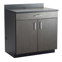 Modular Base Cabinet, Melamine, 39" H x 36" W x 25" D, Asian Night/Black Dufferin Supply