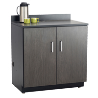 Modular Base Cabinet, Melamine, 2 Shelves, 39" H x 36" W x 25" D, Asian Night/Black Dufferin Supply