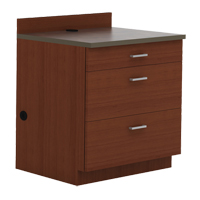 Modular Base Cabinet, 3 Drawers, 36" W x 25" D x 39" H, Mahogany Dufferin Supply