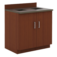 Modular Base Cabinet, Melamine, 39" H x 36" W x 25" D, Mahogany Dufferin Supply