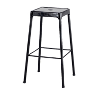 Bistro Stool, Stationary, Fixed, 29", Steel Seat, Black Dufferin Supply