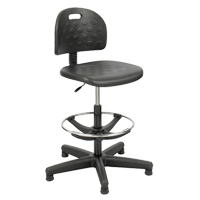 Soft Tough Stool, Stationary, Adjustable, 29" - 49", Polyurethane Seat, Black Dufferin Supply