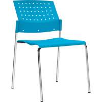 Armless Stacking Chairs, Plastic, 33" High, 300 lbs. Capacity, Blue Dufferin Supply