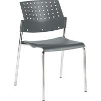 Armless Stacking Chairs, Plastic, 33" High, 300 lbs. Capacity, Grey Dufferin Supply