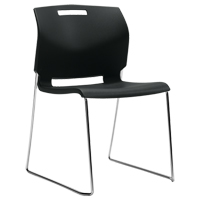 Chair, Plastic, 32-1/2" High, 300 lbs. Capacity, Black Dufferin Supply