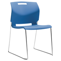 Chair, Plastic, 32-1/2" High, 300 lbs. Capacity, Blue Dufferin Supply