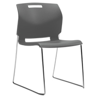 Chair, Plastic, 32-1/2" High, 300 lbs. Capacity, Grey Dufferin Supply