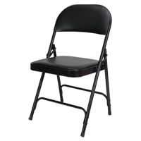 Vinyl Padded Folding Chair, Steel, Black, 300 lbs. Weight Capacity Dufferin Supply