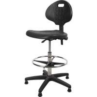 Heavy-Duty Ergonomic Stool, Stationary, Adjustable, 39” - 48”, Polyurethane Seat, Black Dufferin Supply