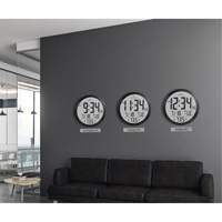 Round Digital Wall Clock, Digital, Battery Operated, 15" Dia., Black OR488 | Dufferin Supply