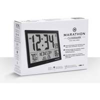 Self-Setting Full Calendar Clock with Extra Large Digits, Digital, Battery Operated, Black OR497 | Dufferin Supply