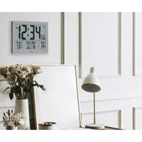 Self-Setting Full Calendar Clock with Extra Large Digits, Digital, Battery Operated, Silver OR499 | Dufferin Supply