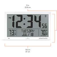 Self-Setting Full Calendar Clock with Extra Large Digits, Digital, Battery Operated, White OR500 | Dufferin Supply