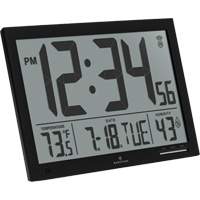 Slim Jumbo Self-Setting Wall Clock, Digital, Battery Operated, White OR503 | Dufferin Supply