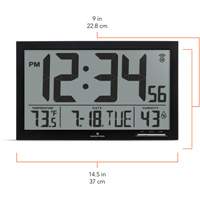Slim Jumbo Self-Setting Wall Clock, Digital, Battery Operated, White OR503 | Dufferin Supply