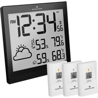 Self-Setting Weather Station and Clock, Digital, Battery Operated, Black OR504 | Dufferin Supply