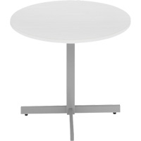Newland Height-Adjustable Round Table, 36" L x 36" W x 29" H, 1" Top, Laminate/Polypropylene, White Dufferin Supply