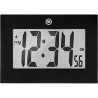 Large Frame Clock, Digital, Battery Operated, 9" W x 1" D x 6.5" H, Black Dufferin Supply