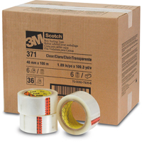 Scotch&reg; Box Sealing Tapes 371, Hot Melt Adhesive, 2 mils, 48 mm (1-22/25") x 100 m (328') Dufferin Supply