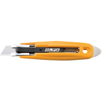 Couteau s&eacute;curitaire &agrave; lame autor&eacute;tractable avec coupe-ruban, 17,5 mm, Acier au carbone, Prise en Plastique Dufferin Supply