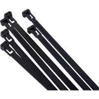 Attache-c&acirc;ble r&eacute;utilisable, Longueur 8", R&eacute;sistance &agrave; la traction 50 lb, Noir Dufferin Supply