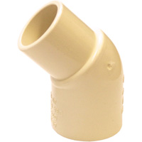 Flowguard Gold 45° Street Elbow Fitting, Spigot x Hub, CPVC, 1/2" Dufferin Supply