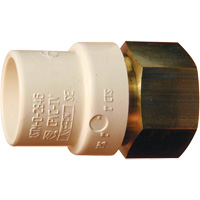 Threaded Pipe Adapter, Hub x FPT, 1" Dia., Brass/CPVC Dufferin Supply