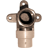 One-Piece 90° Drop Ear Elbow, Hub x FPT, Brass/CPVC, 3/4" Dufferin Supply