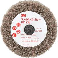 Scotch-Brite Roloc Cut and Polish Flap Brush, PF-ZR, Aluminum Oxide, Medium Grit, 2-1/2" x 1-1/4" Dufferin Supply