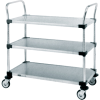 Standard-Duty Utility Carts, 2 Tiers, 24" W x 39" H x 24" D, 500 lbs. Capacity Dufferin Supply
