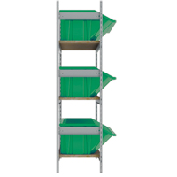 Wide Span Shelving with Jumbo Plastic Bins, Steel, Boltless, 800 lbs. Capacity, 66" W x 60" H x 18" D Dufferin Supply