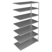 Shelving Unit, Galvanized Steel, Slotted Angle, 275 lbs. Capacity, 48" W x 84" H x 24" D Dufferin Supply