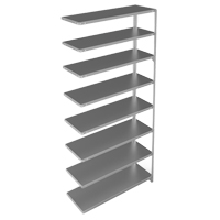 Shelving Unit, Galvanized Steel, Slotted Angle, 300 lbs. Capacity, 48" W x 96" H x 15" D Dufferin Supply