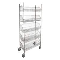 Wire Basket Shelving Cart, 5 Tiers, 48" W x 80" H x 24" D Dufferin Supply