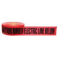 "Buried Electric Line" Identoline&reg; Underground Warning Tape, 3" W x 1000' L, Black on Red Dufferin Supply