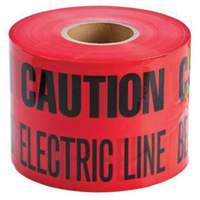 "Buried Electric Line" Identoline&reg; Underground Warning Tape, 6" W x 1000' L, Black on Red Dufferin Supply