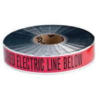 "Electric Line" Identoline&reg; Underground Warning Tape, 2" W x 1000' L, Black on Red Dufferin Supply